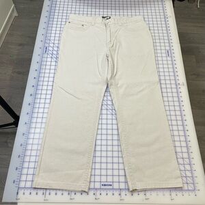 Point Zero Relaxed Straight linen pants in cream size 38